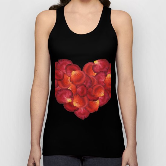 Red Petal Heart Unisex Tank Top