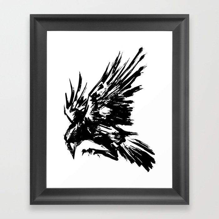 Crow splash Framed Art Print