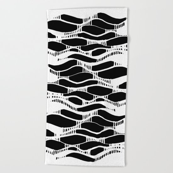 waves 06 Beach Towel