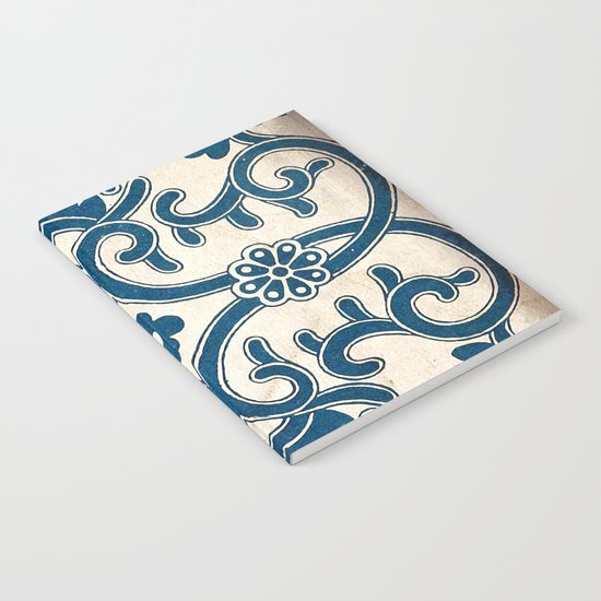 Blue Oriental Vintage Tile 02 Notebook