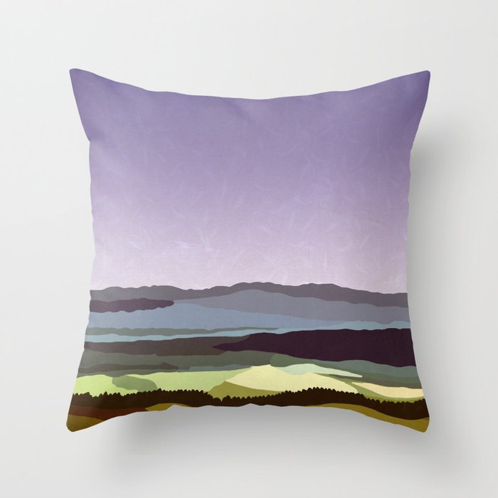 Sunset over the Valley Throw Pillow