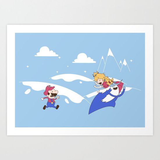 Mario's Adventure Time Art Print