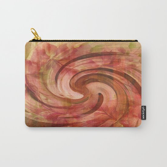 Peach Floral Swirl Abstract Carry-All Pouch