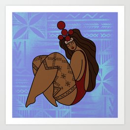 UrbanNesian Samoan Pagai Taupou Art Print