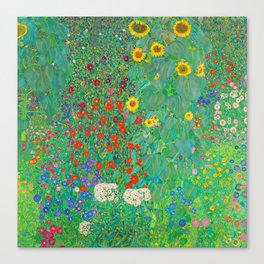 Gustav Klimt - Garden With Sunflowers Canvas Print