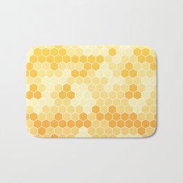 Honeycomb Yellow and Orange Geometric Pattern for Home Decor Bath Mat