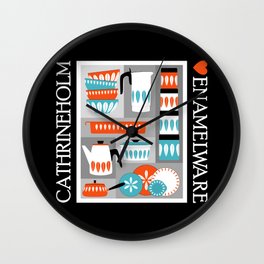 Cathrineholm Retro Kitchen Enamelware Wall Clock