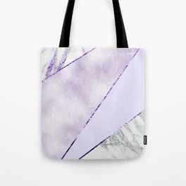 Lavender with grey marble Tote Bag