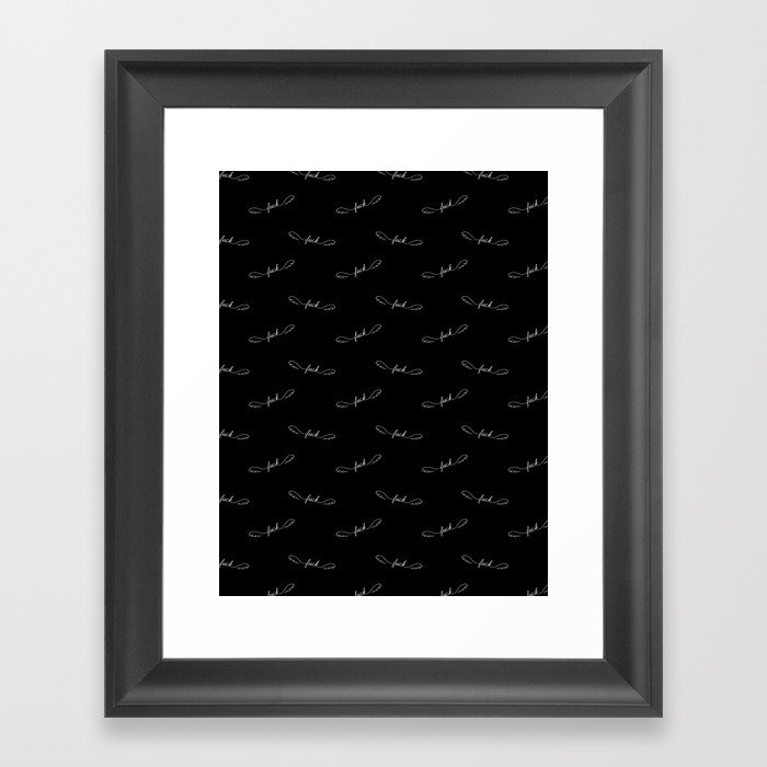 Flying Fuck - Black - Pattern Framed Art Print