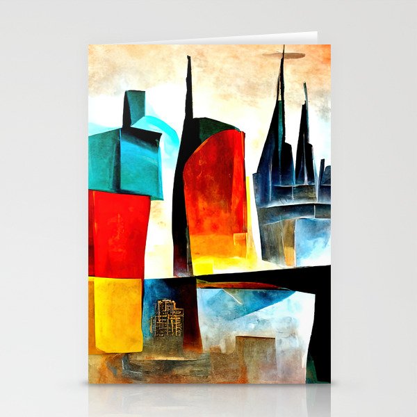 Abstract City Stationery Cards