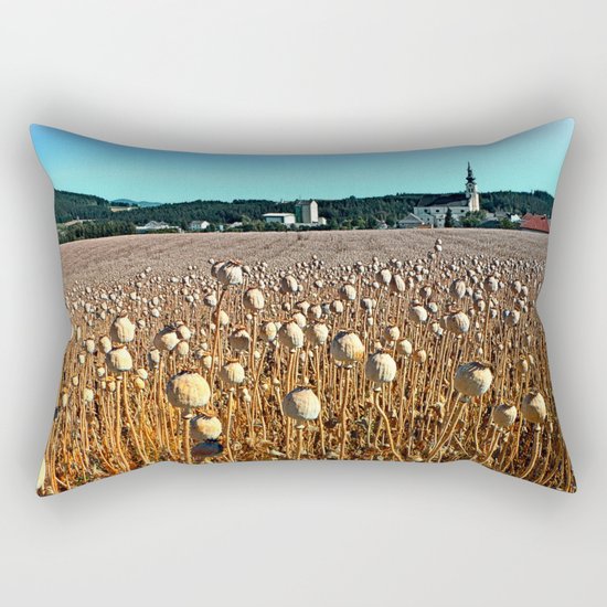 Poppy fields with a sunburn Rectangular Pillow