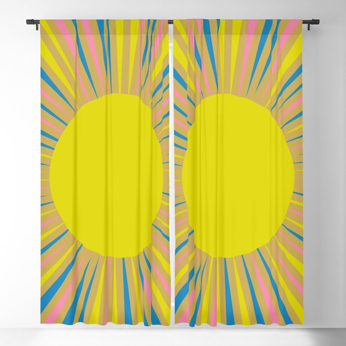 Summer Sun Cheerful Retro Blackout Curtain