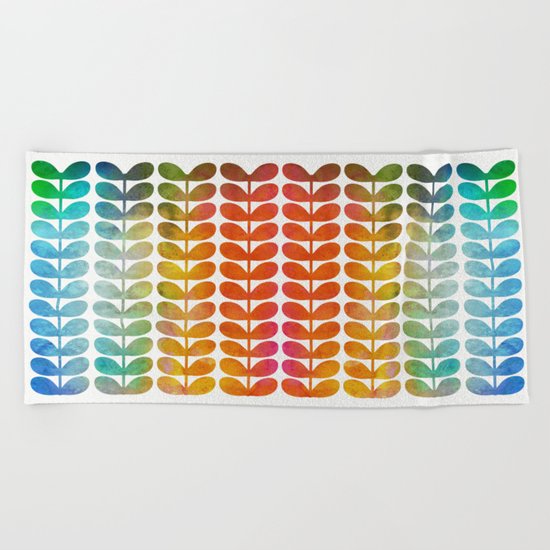 Colorful Leaves from Blue to Orange Beach Towel