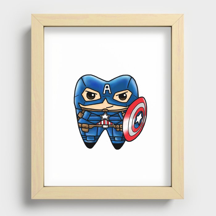 Capt America Tooth Recessed Framed Print