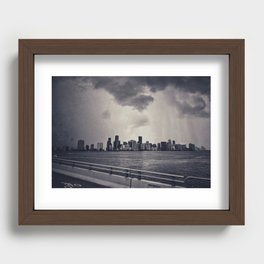 Miami Skyline Recessed Framed Print