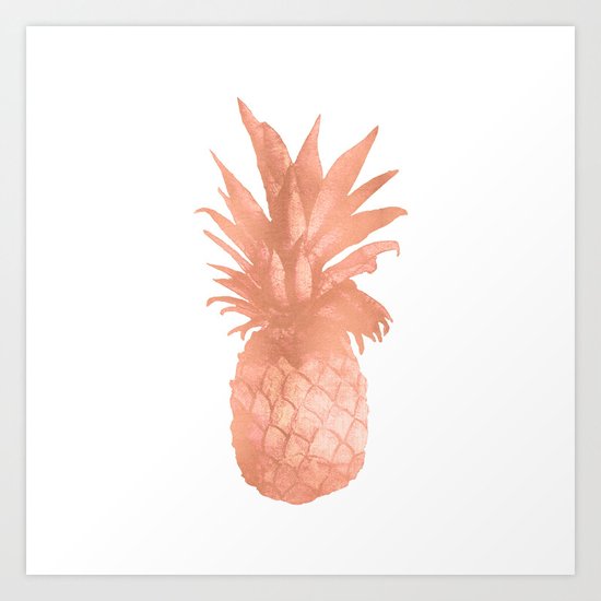 Pineapple Rose Gold Art Print