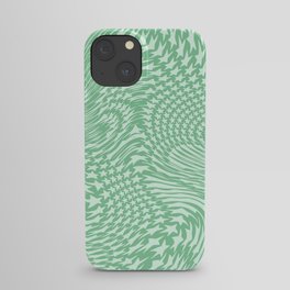 Minty Fresh Green Star Swirl iPhone Case