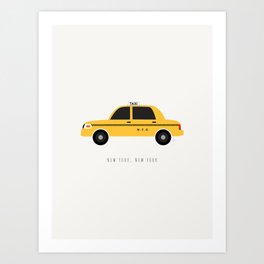New York City, NYC Yellow Taxi Cab Art Print