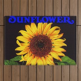 Vintage Blue Orangedale Sunflower Crate Decorative Art Label Poster for kitchen or dinning room Outdoor Rug