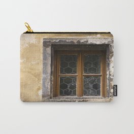 Mysterious Window II Carry-All Pouch | Dusk, Photo, Lattice, Color, Forgotten, Medieval, Peelingpaint, Eerie, Window, Facade 