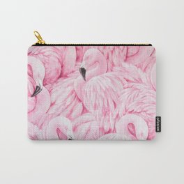 Elegant blush pink flamingo tropical bird pattern Carry-All Pouch