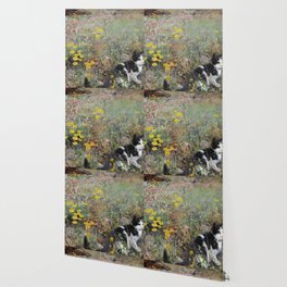 Cat on flowerbed - Bruno 'Liljefors Katt på blomsteräng' Wallpaper