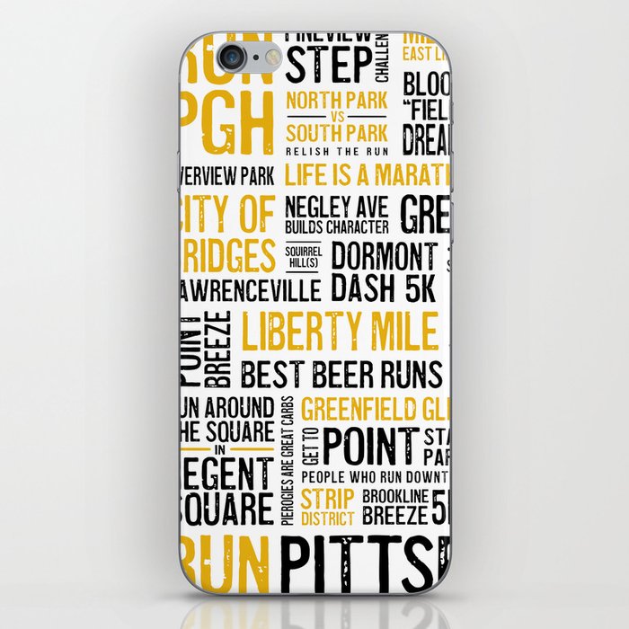 Run Pittsburgh | White Background iPhone Skin
