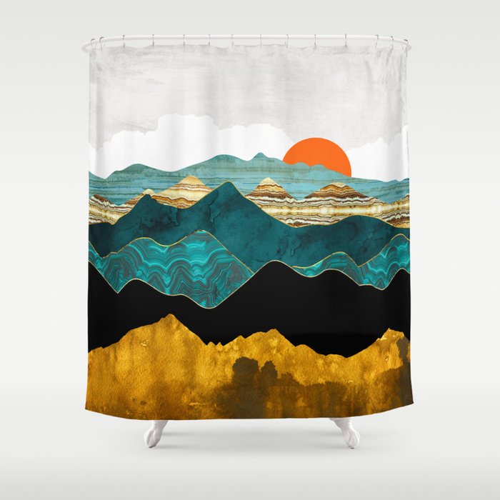 Turquoise Vista Shower Curtain