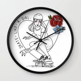 Skate like a girl Wall Clock