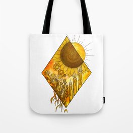 Fire Element, Sunflower, Witchy Art, Watercolor Art, Candles Tote Bag