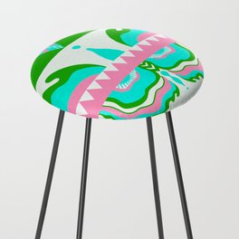 dreaming in dayglo, teal + green Counter Stool