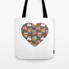 A Beautiful Heart With Books Motive for a Bookworm Tote Bag