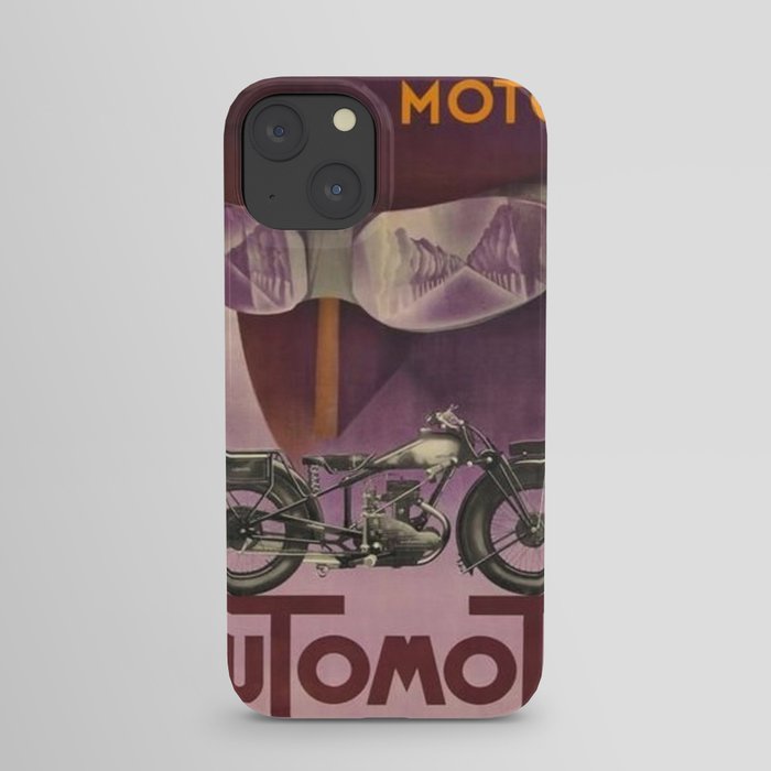 1930 Vintage Art Deco Advertising Poster Automoto Motos Bicycles Motorcycles Version 2 iPhone Case