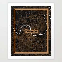 Nashville | Tennessee | United States - Minimalist City Map Art Print