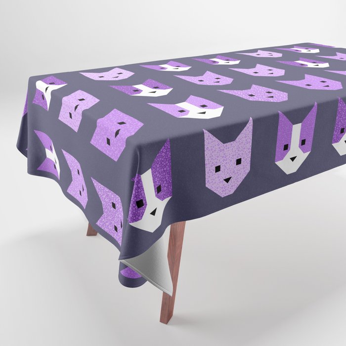 Geometric Cat Quilt // Purple Tablecloth
