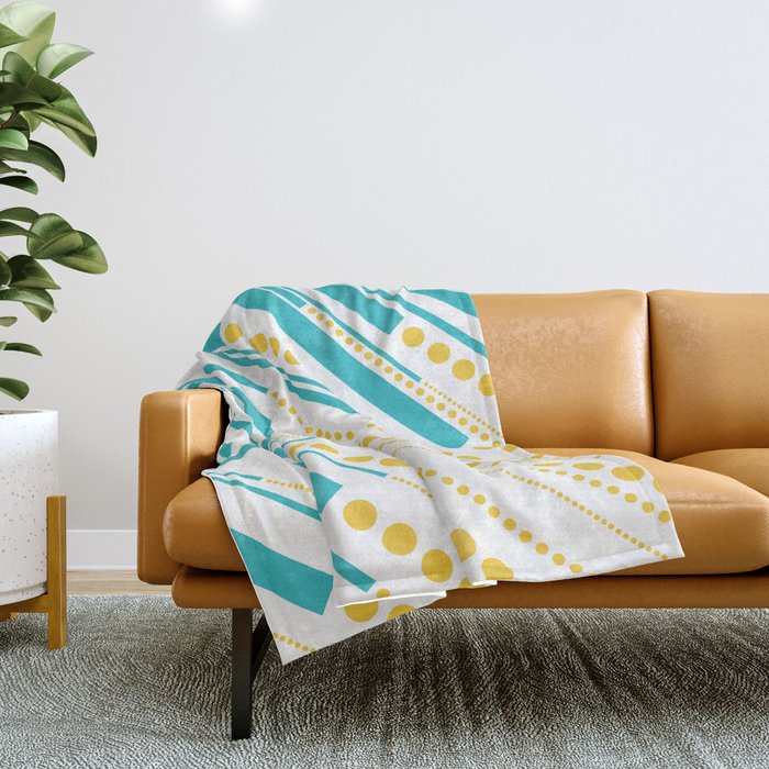 Turquoise and yellow throw discount blanket