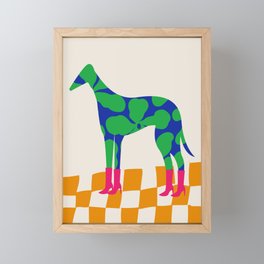 Fashion Dog Framed Mini Art Print | Pop, Love, Green, Decor, Illustration, Graphicdesign, Rad, Chess, Grace, Pink 