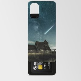 Shooting star; meteor shower on the plains twilight magical realism milky way galaxy color photograph / photography portrait Android Card Case