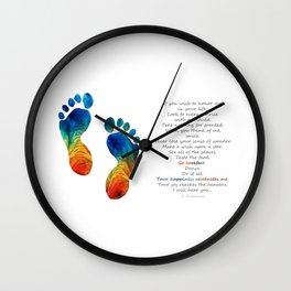 Go Barefoot - Sympathy Condolence Bereavement Art Wall Clock