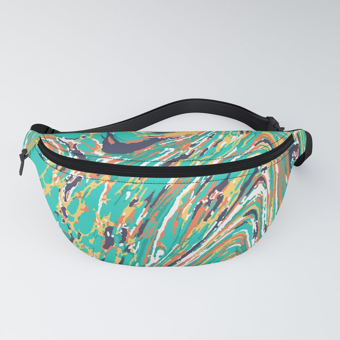 Boho marble multicolor pattern with turquoise blue Fanny Pack
