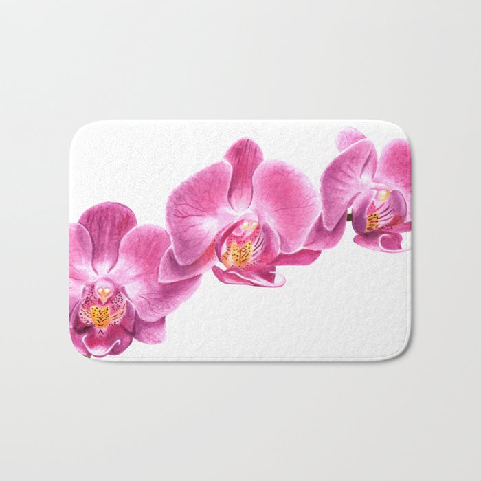 Watercolor Orchid Bath Mat