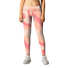 New Groove Colorful Retro Swirl Abstract Pattern in Blush Pink Tones Leggings