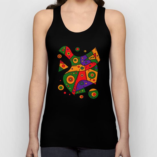 Abstract #240 Pizza Party Unisex Tank Top