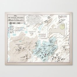 NYS Adirondack 46er Atlas Inspired area map Canvas Print
