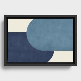 Halfmoon Colorblock - Blue Framed Canvas