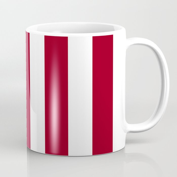 Carmine fuchsia - solid color - white vertical lines pattern Coffee Mug