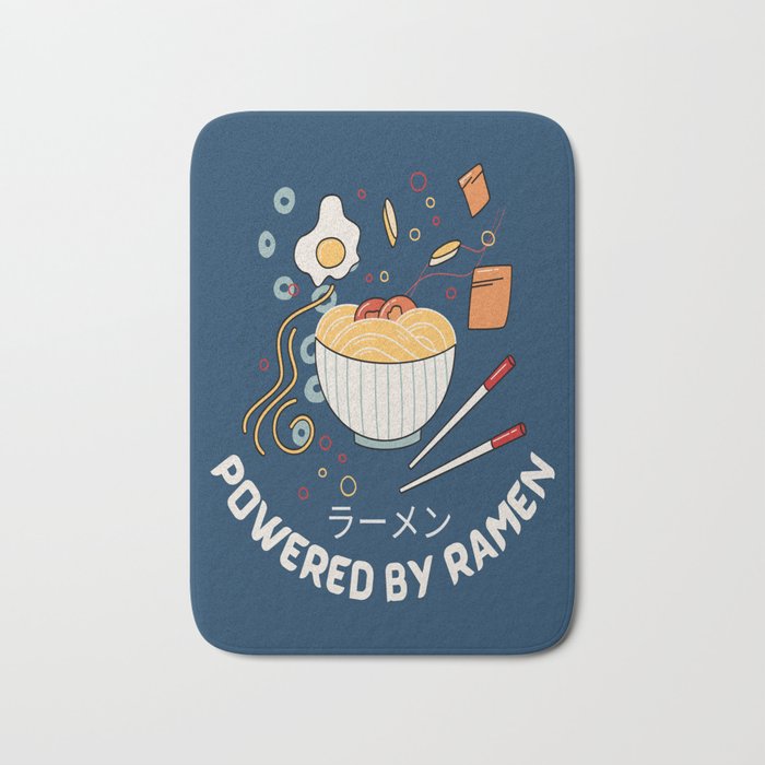 Powered by Ramen Blue Theme Bath Mat