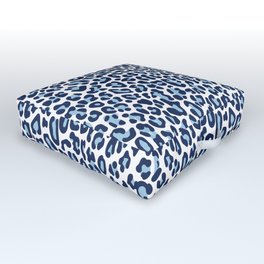 Blue Leopard Skin Outdoor Floor Cushion