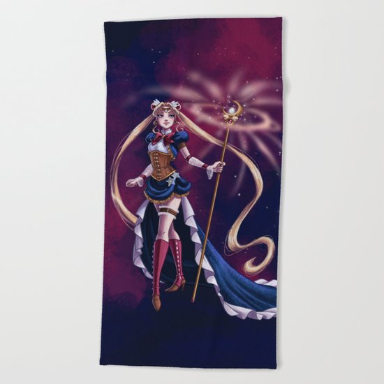 Steampunk Pretty Soldier Beach Towel