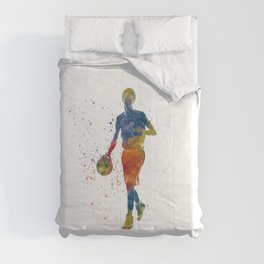 Basketball player in watercolor Comforter